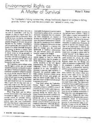 Environmental rights as a matter of survival