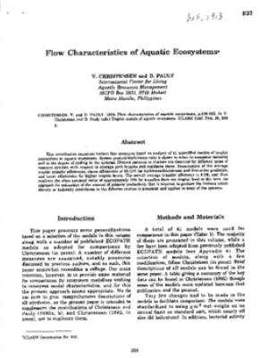 Flow characteristics of aquatic ecosystems