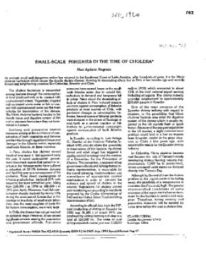 Small scale fisheries in the time of cholera