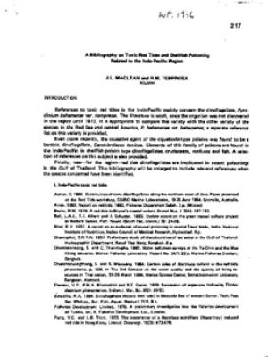 A bibliography on toxic red tides and shellfish poisoning related to the Indo-Pacific region