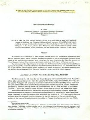 The fishes and their ecology