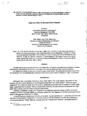 Catch and effort in the small-scale fisheries