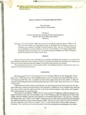 Costs and returns of stationary gears