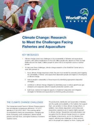 Climate change: research to meet the challenges facing fisheries and aquaculture