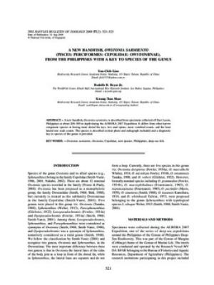 A new bandfish, Owstonia sarmiento (Pisces: Perciformes: Cepolidae: Owstoniinae), from the Philippines with a key to species of the genus
