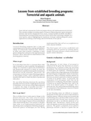 Lessons from established breeding programs: terrestrial and aquatic animals
