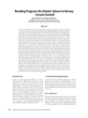Breeding programs on Atlantic salmon in Norway: lessons learned