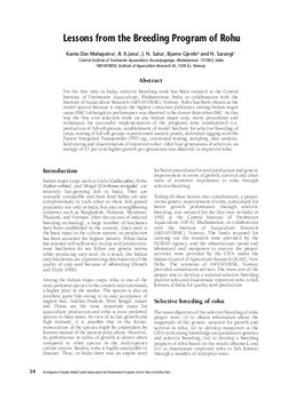 Lessons from the breeding program of rohu