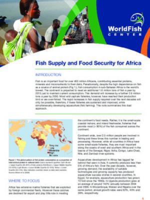Fish supply and food security for Africa