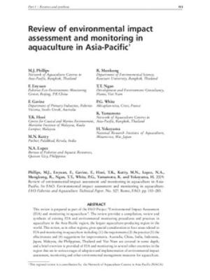 Review of environmental impact assessment and monitoring in aquaculture in Asia-Pacific