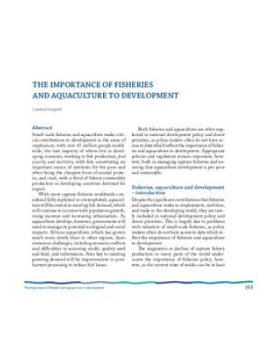 The importance of fisheries and aquaculture to development