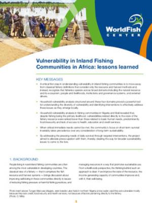 Vulnerability in inland fishing communities in Africa: lessons learned