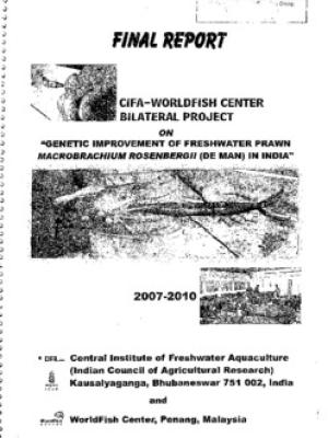Genetic improvement of freshwater prawn, Macrobrachium rosenbergii (de Man) in India 2007-2010: final report