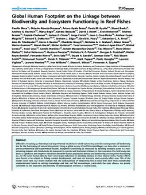 Global human footprint on the linkage between biodiversity and ecosystem functioning in reef fishes