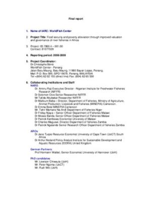 Food security and poverty alleviation through improved valuation and governance of river fisheries in Africa