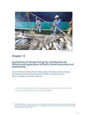 Implications of climate change for contributions by fisheries and aquaculture to Pacific Island economies and communities