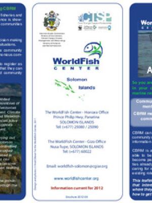 Community-based resource management in Solomon Islands: a starter's guide