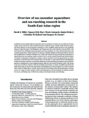 Overview of sea cucumber aquaculture and sea-ranching research in the South-East Asian region
