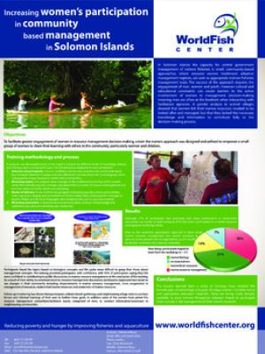 Increasing women's participation in community based management in Solomon Islands