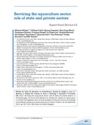 Servicing the aquaculture sector: role of state and private sectors
