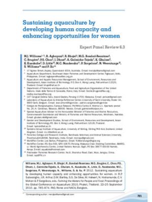 Sustaining aquaculture by developing human capacity and enhancing opportunities for women