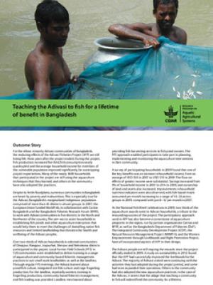 Teaching the Adivasi to fish for a lifetime of benefit in Bangladesh