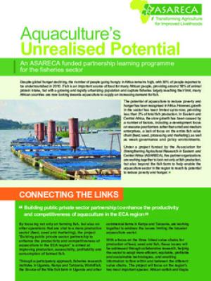 Aquaculture's unrealised potential: an ASARECA funded partnership learning programme for the fisheries sector