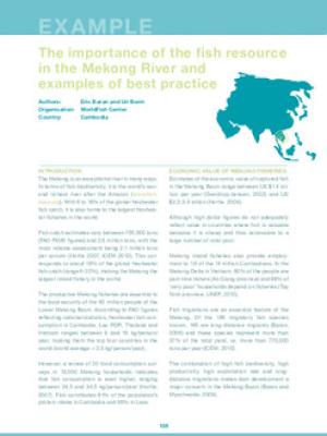 The importance of the fish resource in the Mekong River and examples of best practices