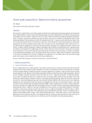 Small-scale aquaculture: Global and national perspectives