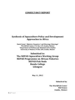 Synthesis of aquaculture policy and development approaches in Africa