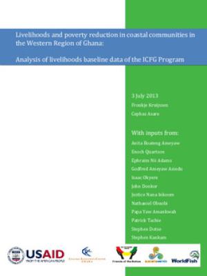 Livelihoods and poverty reduction in coastal communities in the Western Region of Ghana: Analysis of livelihoods baseline data of the ICFG Program