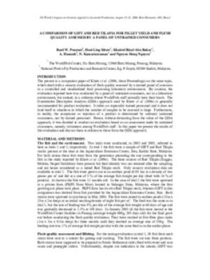 A comparison of GIFT and red tilapia for fillet yield and sensory attributes of flesh quality assessed by a panel of untrained consumers
