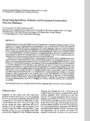 Integrating agriculture, fisheries and ecosystem conservation: Win-win solutions