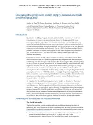 Disaggregated projections on fish supply, demand and trade for developing Asia