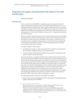 Projections of supply and demand for the trade in live reef-fish for food