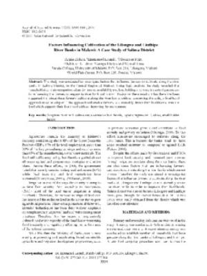 Factors influencing cultivation of the Lilongwe and Linthipe River Banks ni Malawi: a case study of Salima District