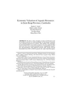 Economic valuation of aquatic resources in Siem Reap Province, Cambodia