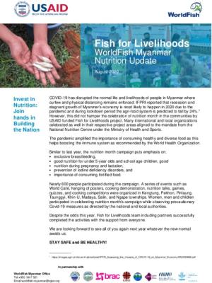 Fish for Livelihoods: Nutrition update August 2020