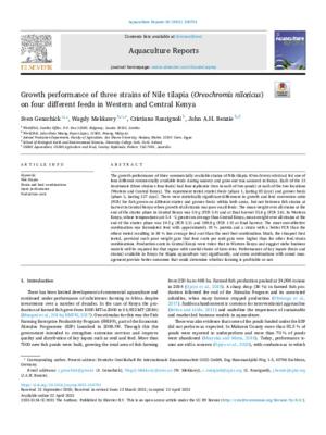 Growth performance of three strains of Nile tilapia (Oreochromis niloticus) on four different feeds in Western and Central Kenya