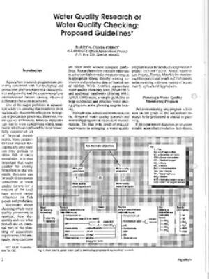 Water quality research or water quality checking: proposed guidelines