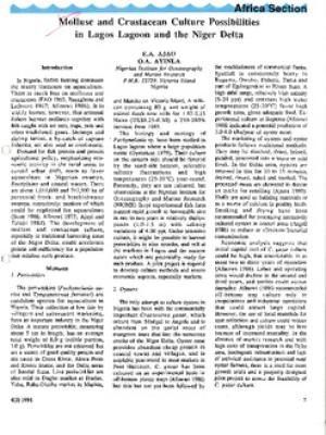 Mollusc and crustacean culture possibilities in Lagos lagoon and the Niger Delta
