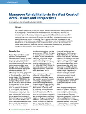 Mangrove Rehabilitation in the West coast of Aceh - Issues and Perspectives
