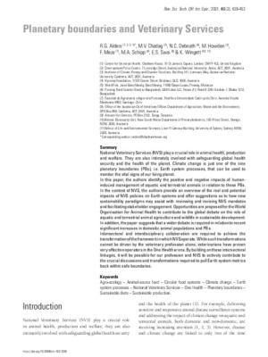 Planetary boundaries and Veterinary Services
