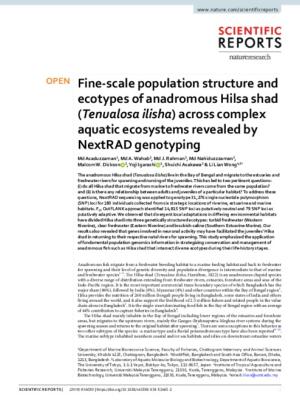 Fine-scale population structure and ecotypes of anadromous Hilsa shad (Tenualosa ilisha) across complex aquatic ecosystems revealed by NextRAD genotyping