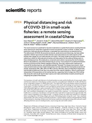 Physical distancing and risk of COVID-19 in small-scale fisheries: A remote sensing assessment in coastal Ghana