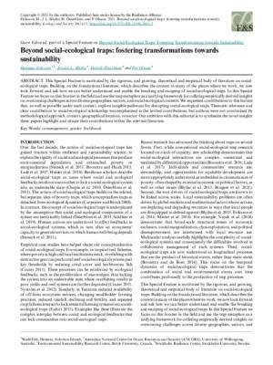 Beyond social-ecological traps: fostering transformations towards sustainability