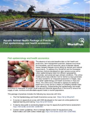 Aquatic Animal Health Package of Practices: Fish epidemiology and health economics