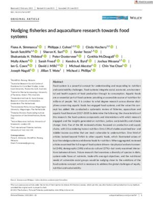 Nudging fisheries and aquaculture research towards food systems