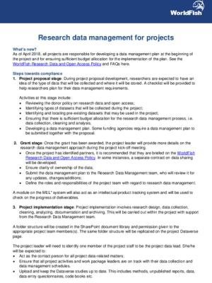 Research Data Management for Projects
