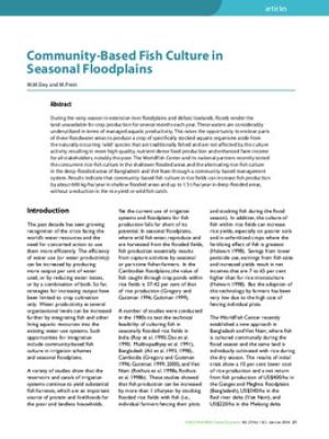 Community-Based Fish Culture in Seasonal Floodplains